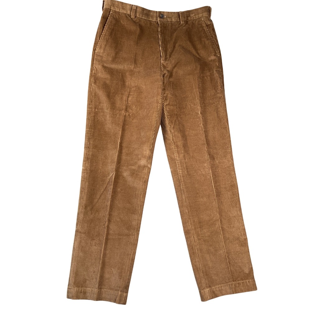 Brooks Brothers Corduroy Pants Mens 35x32 Brown Clark Fit Straight Leg Trousers